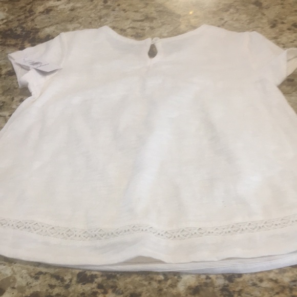 Old Navy Girls Top NEW Size 3T S/S cream color Dress With Cutout Crochet Design - Picture 7 of 8